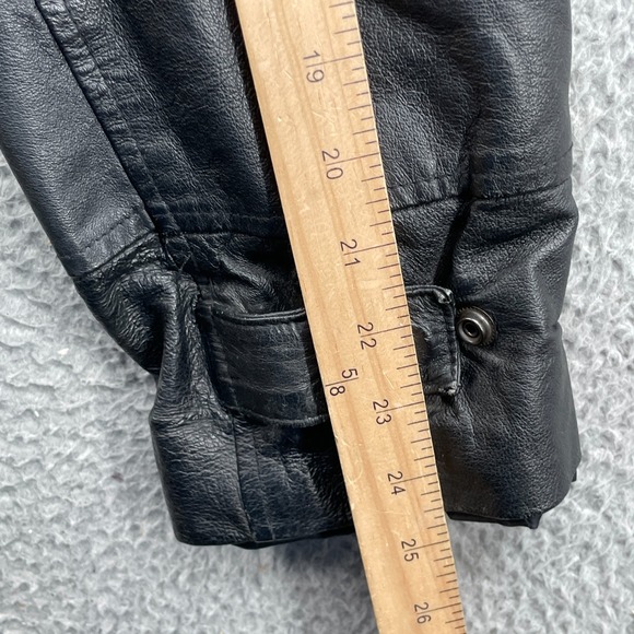 Vintage Phase Two Genuine Leather Jacket Men's Medium Black Coat 90s Moto Biker - Picture 8 of 12